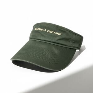 Martha's Vineyard Classic Green Cotton Adjustable Souvenir Visor
